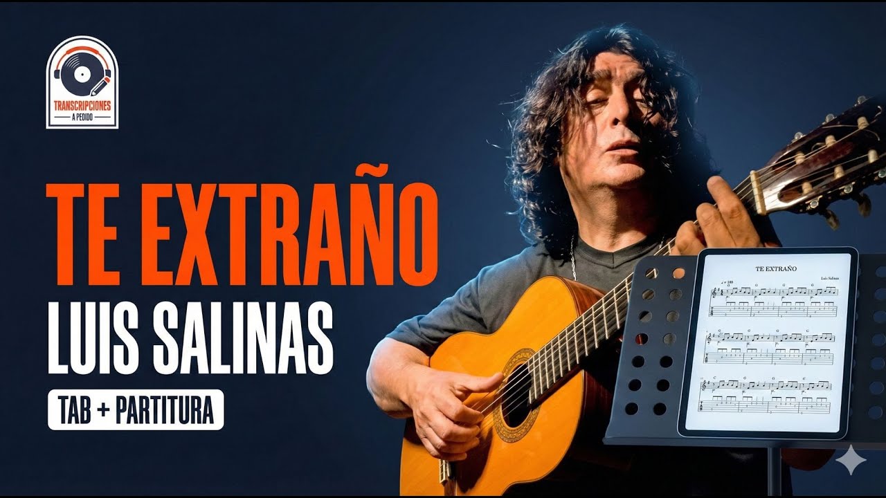 🎼🎼Partitura para 🎸🎸🎸Te extra&ntilde;o -  Luis salinas - Transcripci&oacute;n !!!