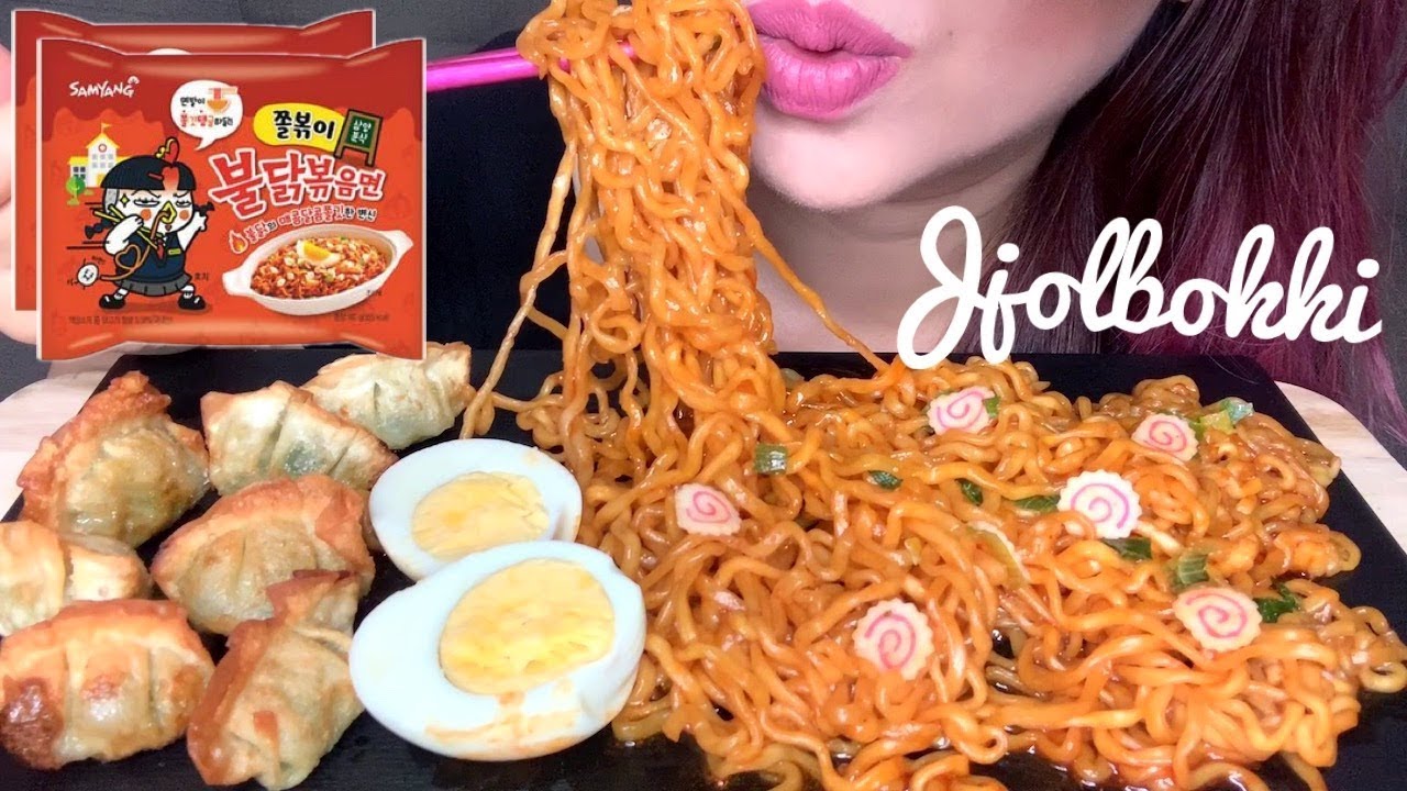 ASMR *NEW SPICY CHEWY FIRE NOODLES | SAMYANG JJOLBOKKI | COOKING & EATING SOUNDS (No Talking)