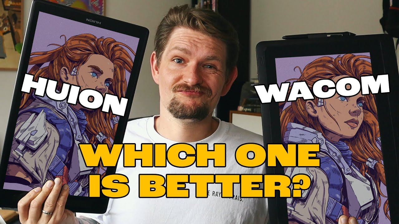 Huion Kamvas Pro 2.5K vs Wacom Cintiq 16 tablet review (+ speed drawing in Clip Studio Paint!)