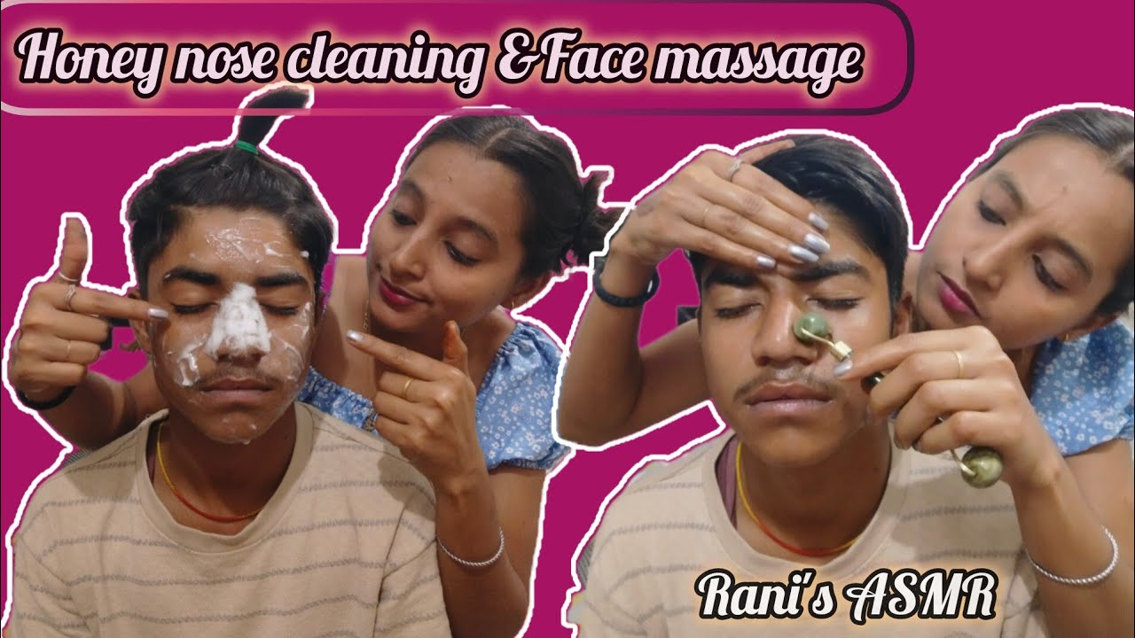ASMR!! 🍯 HONEY 👃 Nose cleaning 🧼 And Face massage 😎#asmr #massage #facemassage 