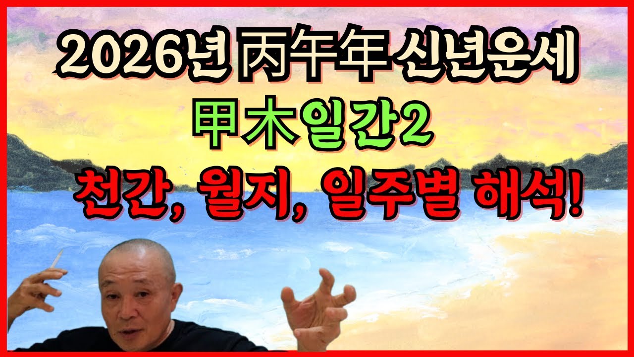 2026년 丙午年 신년운세 甲木일간2 천간, 월지, 일주별 해석!