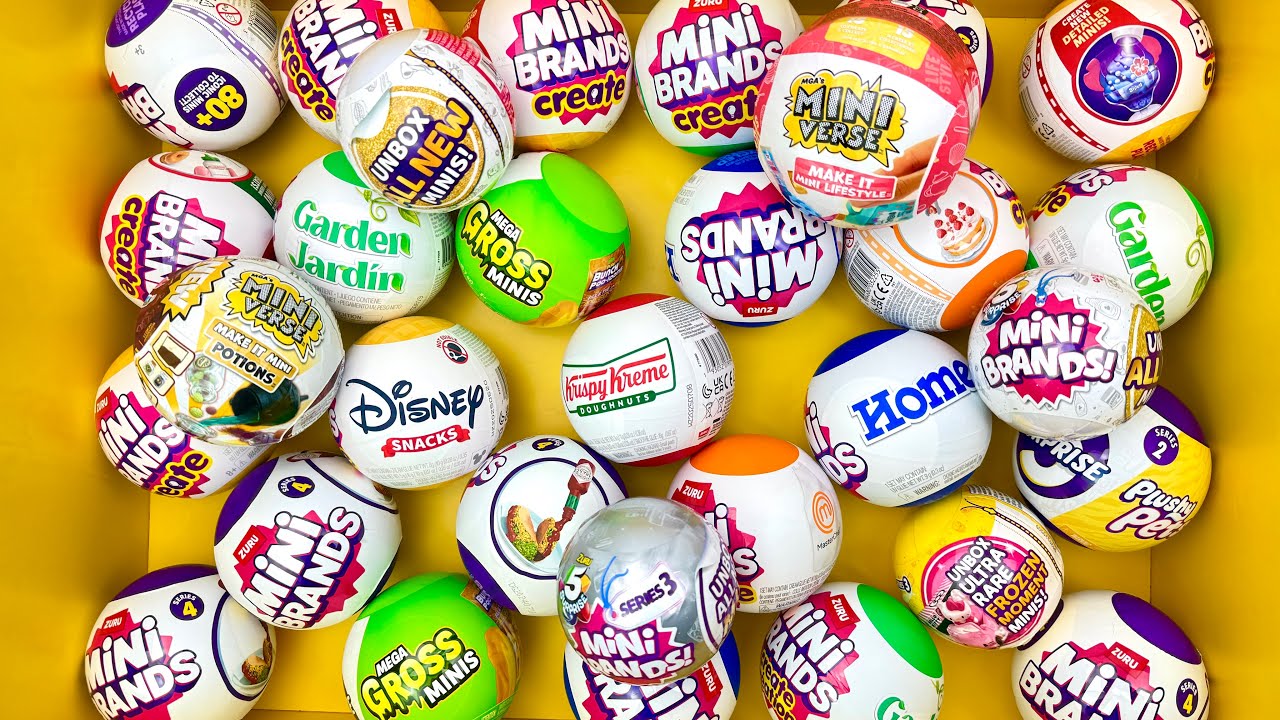 64 minutes of Mini brands Mystery balls ASMR NO TALKING Relaxing Unboxing Sounds Toy ASMR
