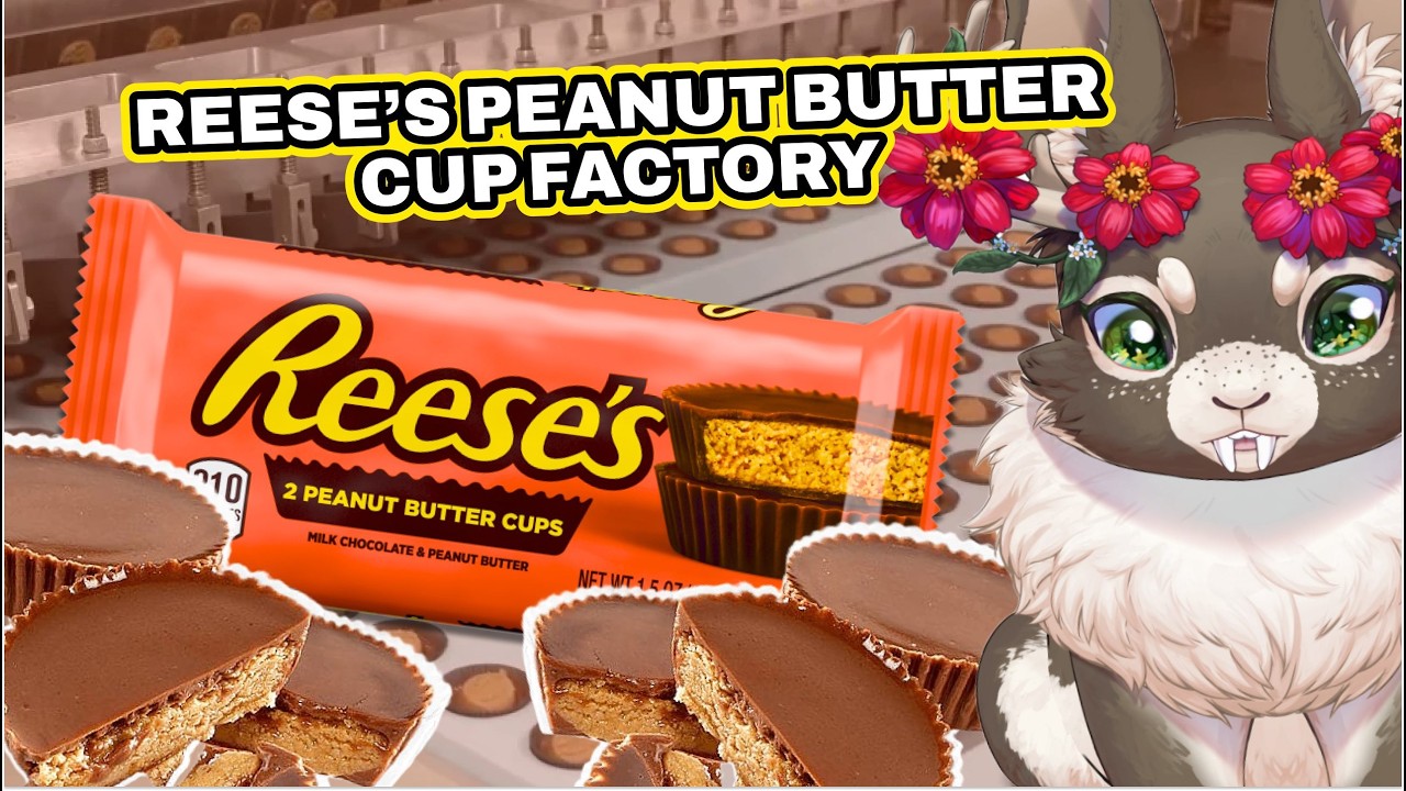 Hoshi Learns How REESES PEANUT BUTTER CUPS Are Made! Chocolate Factory