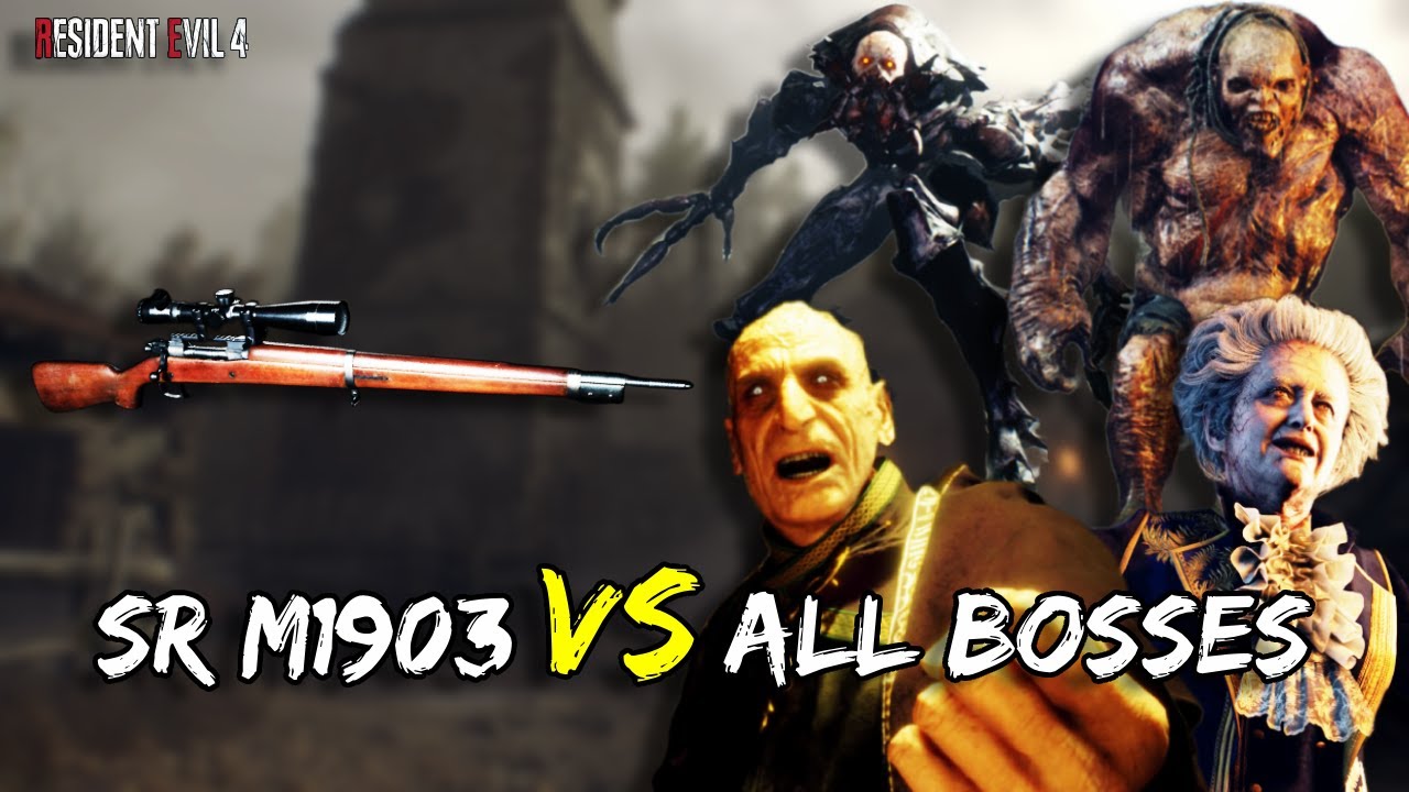 Max Level SR M1903 vs All Bosses in Resident Evil 4 | With Timestamps - Professional Difficulty