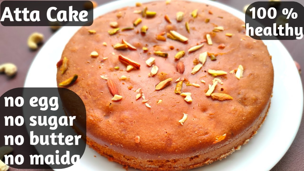 Healthy & Tasty Golden Cake // Wheat Cake // No oven Atta Cake at home