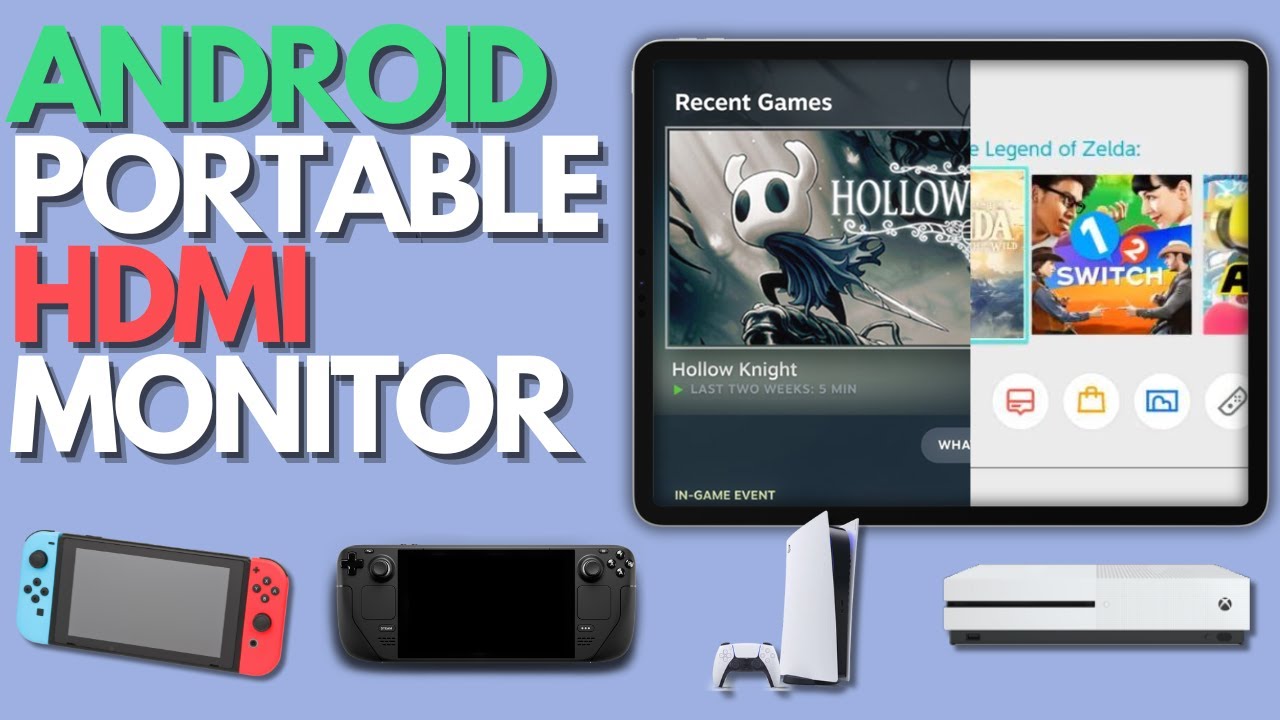 Как использовать планшет/телефон Android в качестве ПОРТАТИВНОГО HDMI-МОНИТОРА &mdash; подключайте любо...