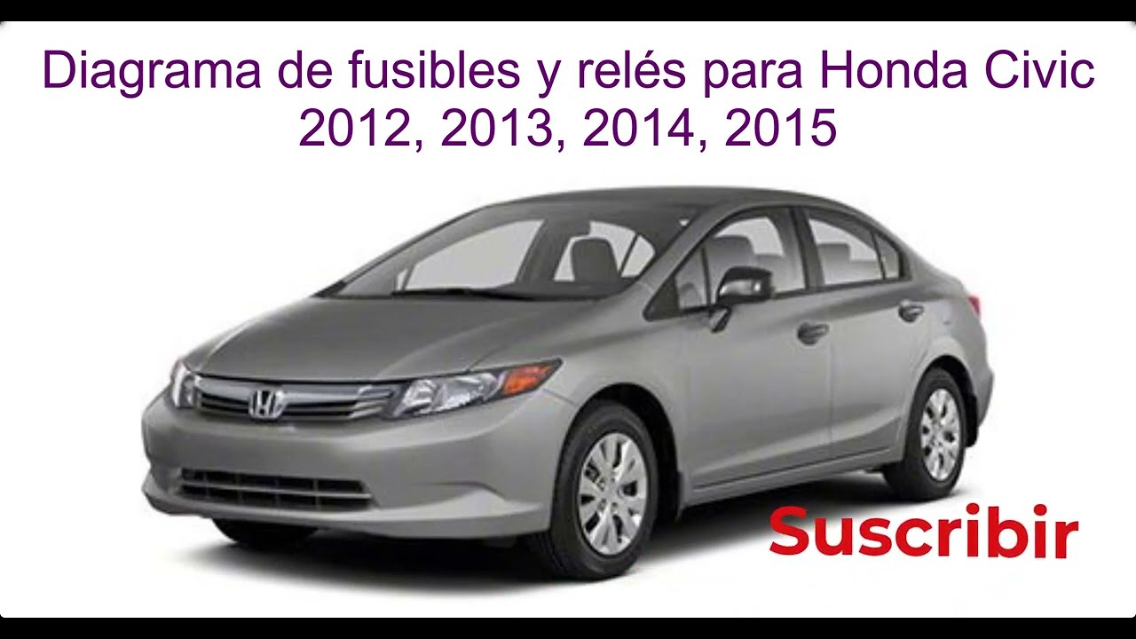 Diagrama de fusibles y relés para Honda Civic / 2012 / 2013 / 2014 / 2015 / sedán.