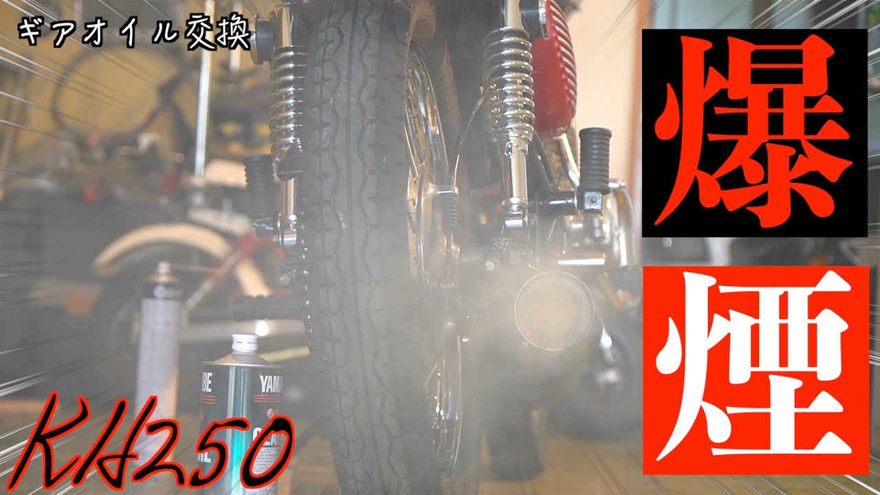 #60 KH250ギアオイルがほとんど無い⁉️😨２週間ぶりにエンジンをかけるとえらい事に…😱