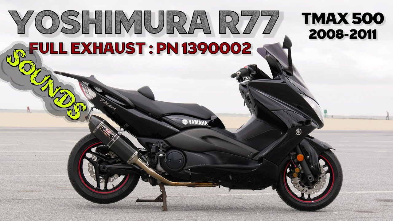 TMAX Yoshimura R77 Full Exhaust Sound Comparison : Stock, Yoshi & Yoshi With Noise Reduction Insert