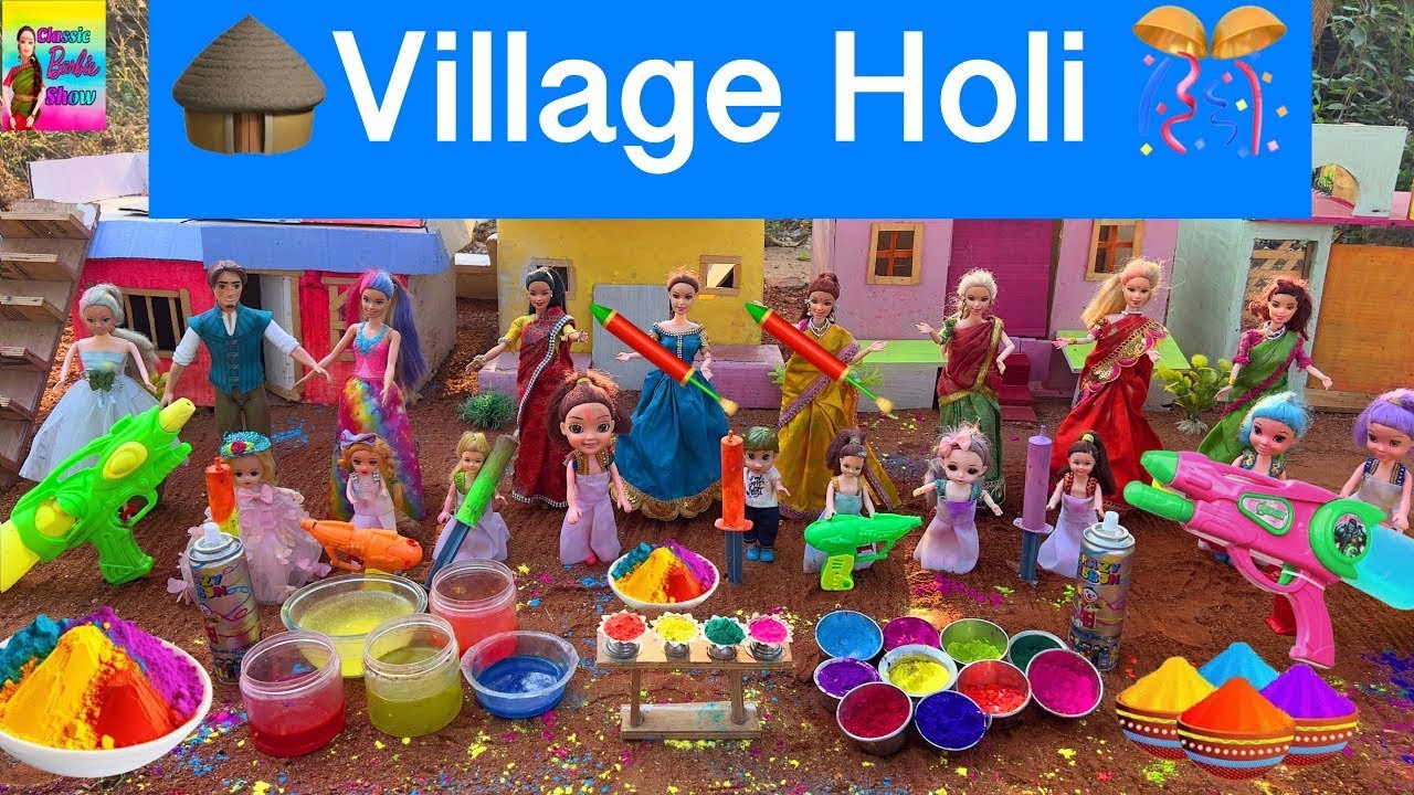 Barbie Doll Holi 🌈 கொண்டாட்டம் 🤩 | Barbie doll videos in tamil |Holi celebration Barbie show tamil