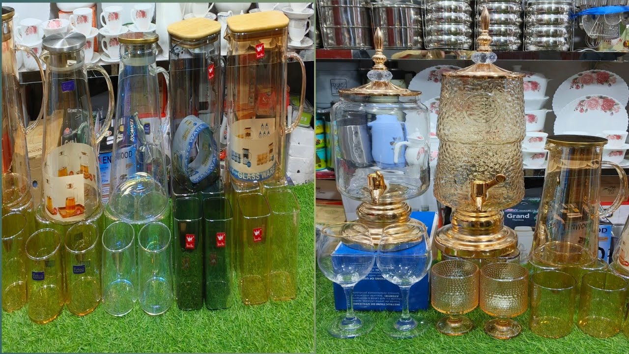 7 Best Stylish Water Set|Glass Drink Dispenser|Premium Quality Glass|Rana Arslan Crockery