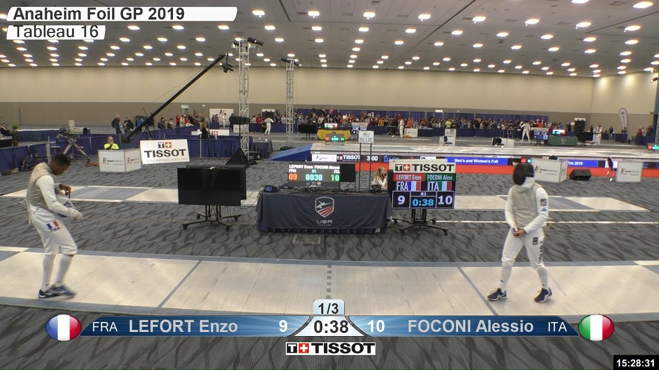 2019 Absolute FIE Grand Prix Anaheim Men's Foil T16: Lefort vs. Foconi