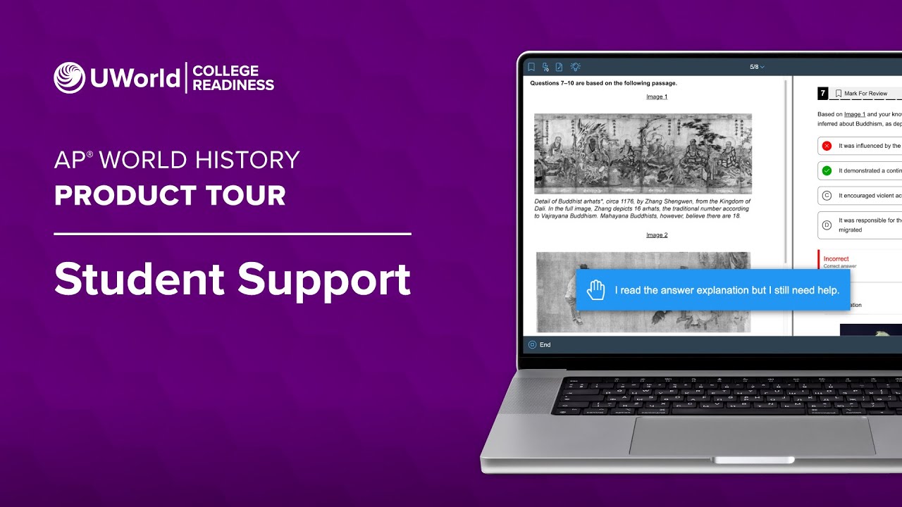 UWorld’s Course for AP® World History Product Tour: Student Support