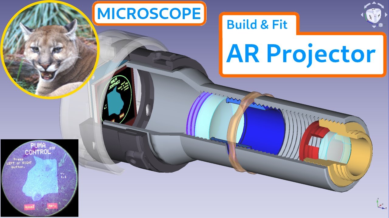 How To Build and Fit the Augmented Reality Projector of a PUMA Open Source 3D Printed Microscope