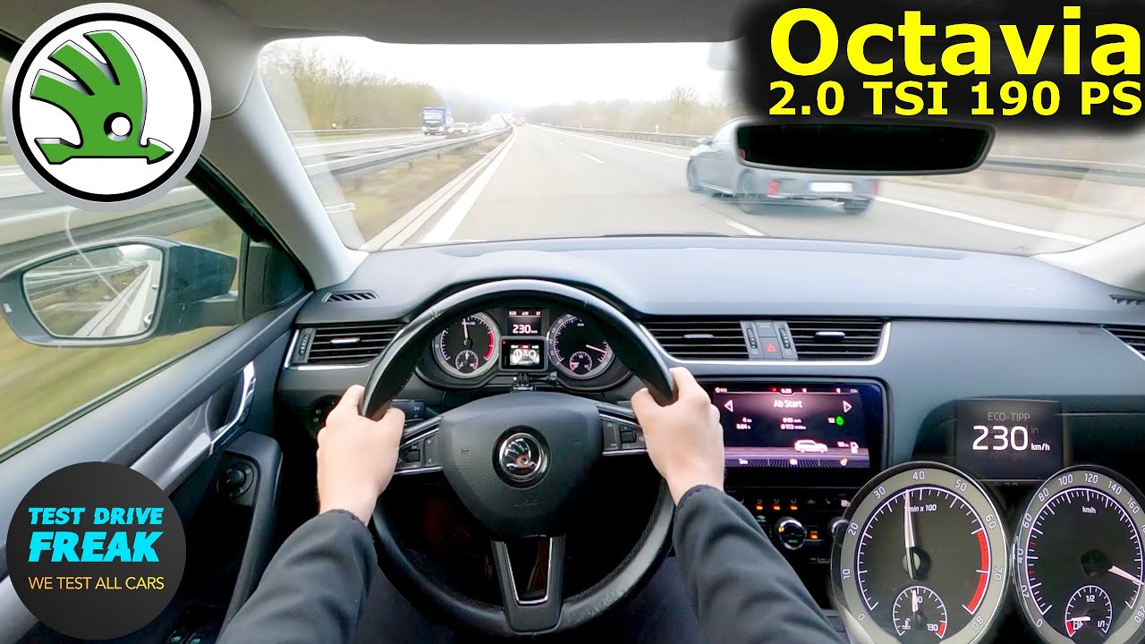2019 Skoda Octavia Combi 2.0 TSI 190 PS TOP SPEED POV Drive I Fuel Consumption Test I No Speed Limit