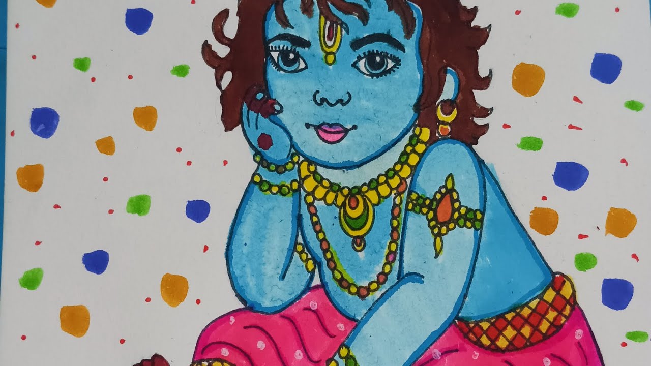 Little Krishna Ji Beautiful Drawing 💖💖 🌹🌹🙏🌹🌹 # My Unique And Creative Arts 🌹🌹♥️♥️