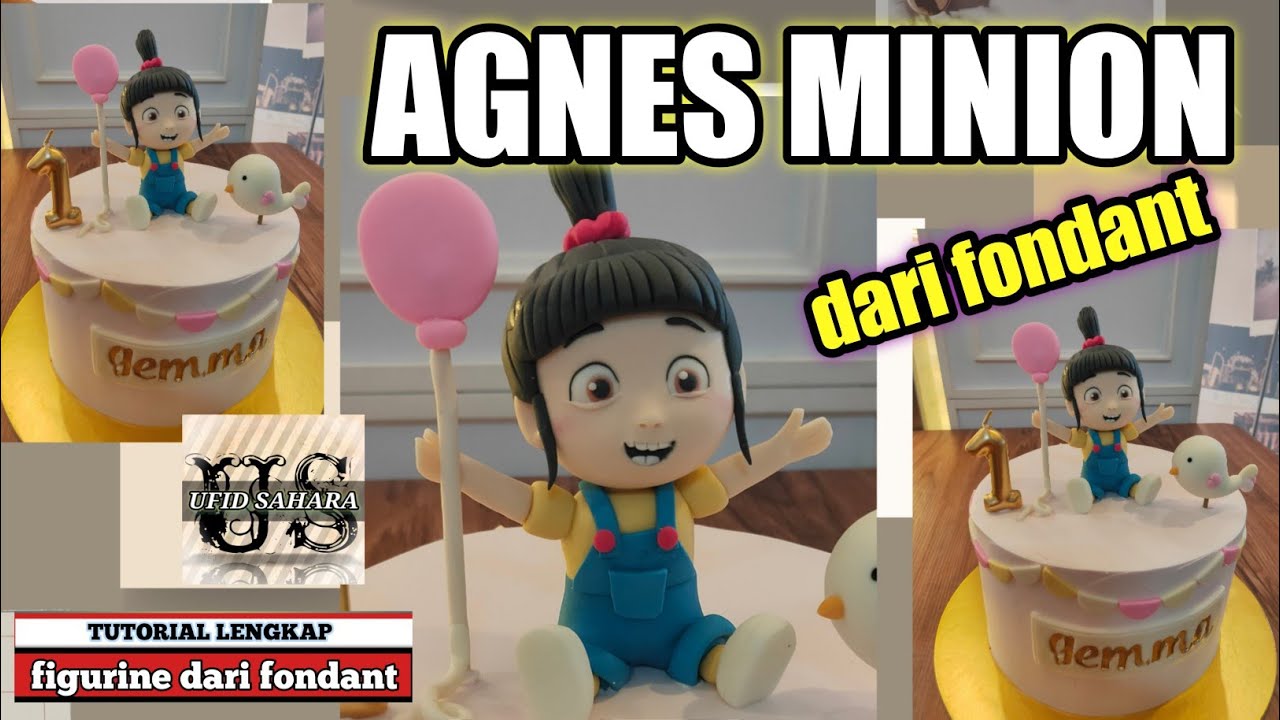 agnes minion cake || tutorial fondant orang