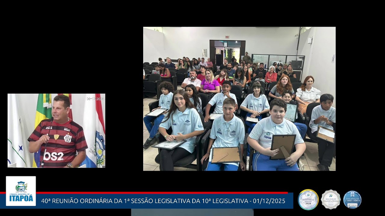 40ª Reunião Ordinária da 1ª Sessão Legislativa da 10ª Legislatura - Data: 01/12/2025