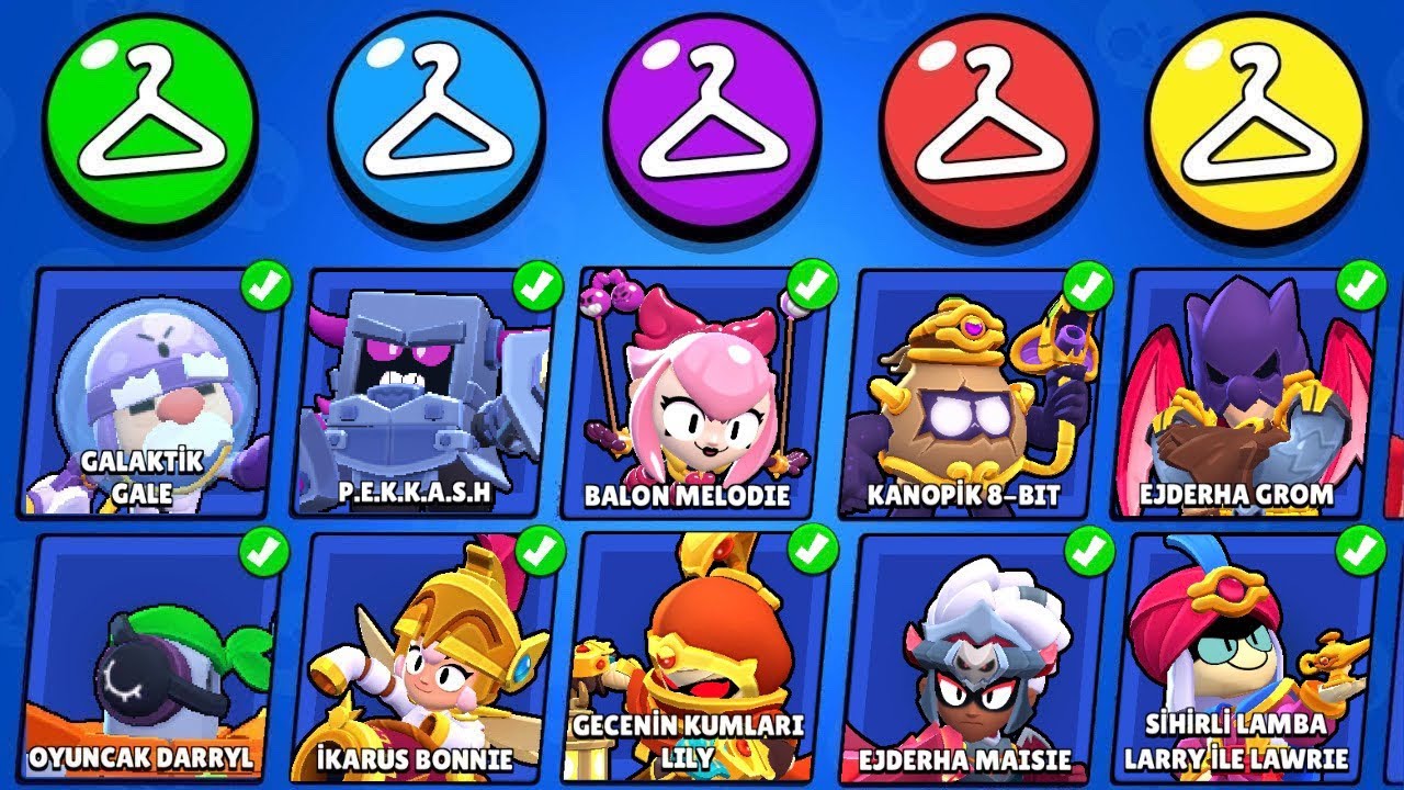 HEMEN SATIN ALMANIZ GEREKEN 25 KOSTÜMÜ SIRALADIM !! BRAWL STARS