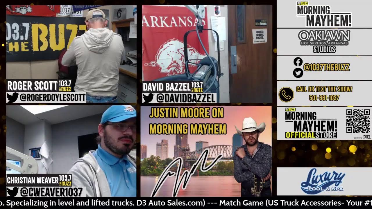 Morning Mayhem with David Bazzel and Roger Scott is LIVE from The Oaklawn Hot Springs Studio!