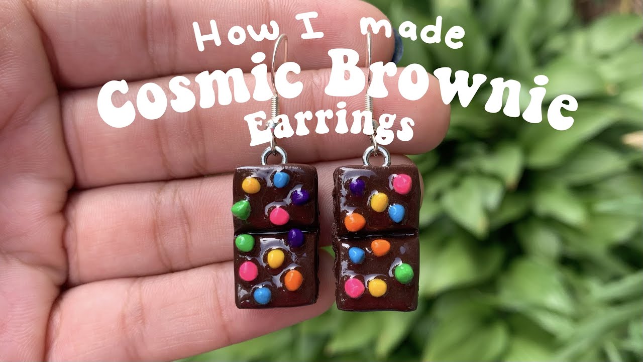 How I make cosmic brownie earrings out of clay - clay tutorials
