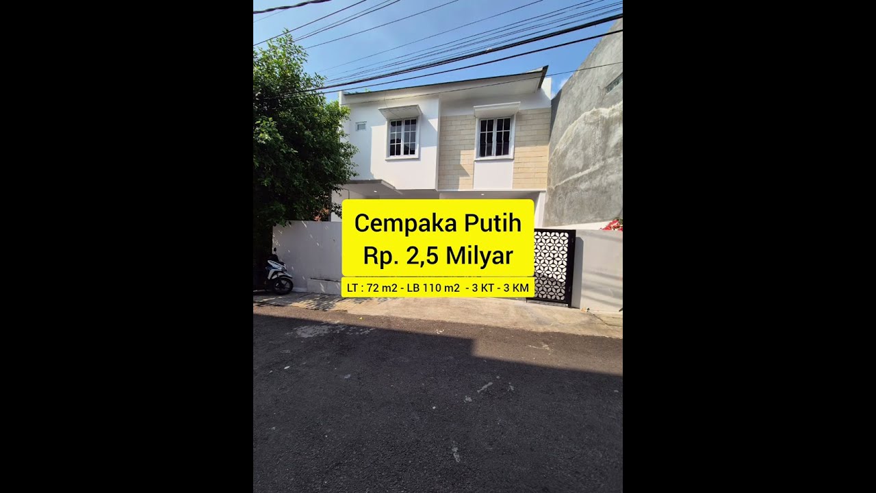 Ddi Jual  Rumah Baru 3 BR siap huni di Cempaka Putih Jakpus 