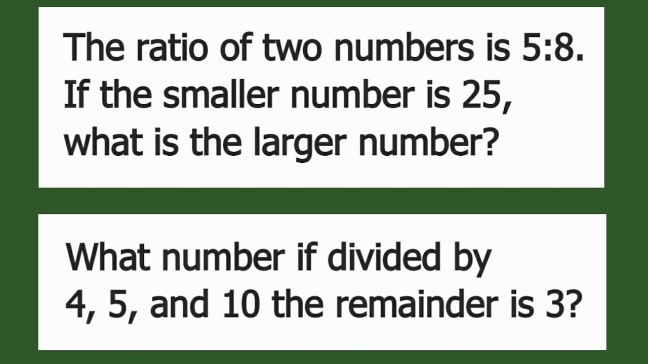 Ratio of two numbers is... | What number if divided by 4, 5, and 10 the remainder is 3