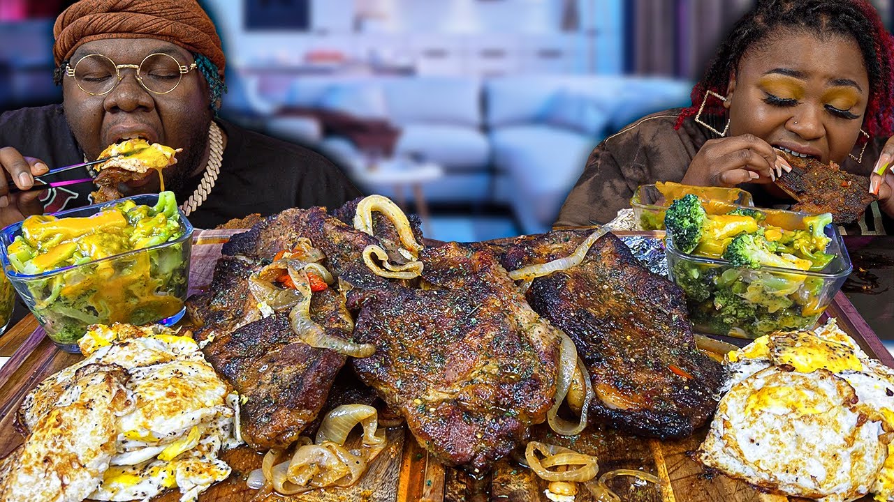 TENDER, JUICY, PORK STEAKS!! | HASHTAG THE CANNONS | MUKBANG EATING SHOW