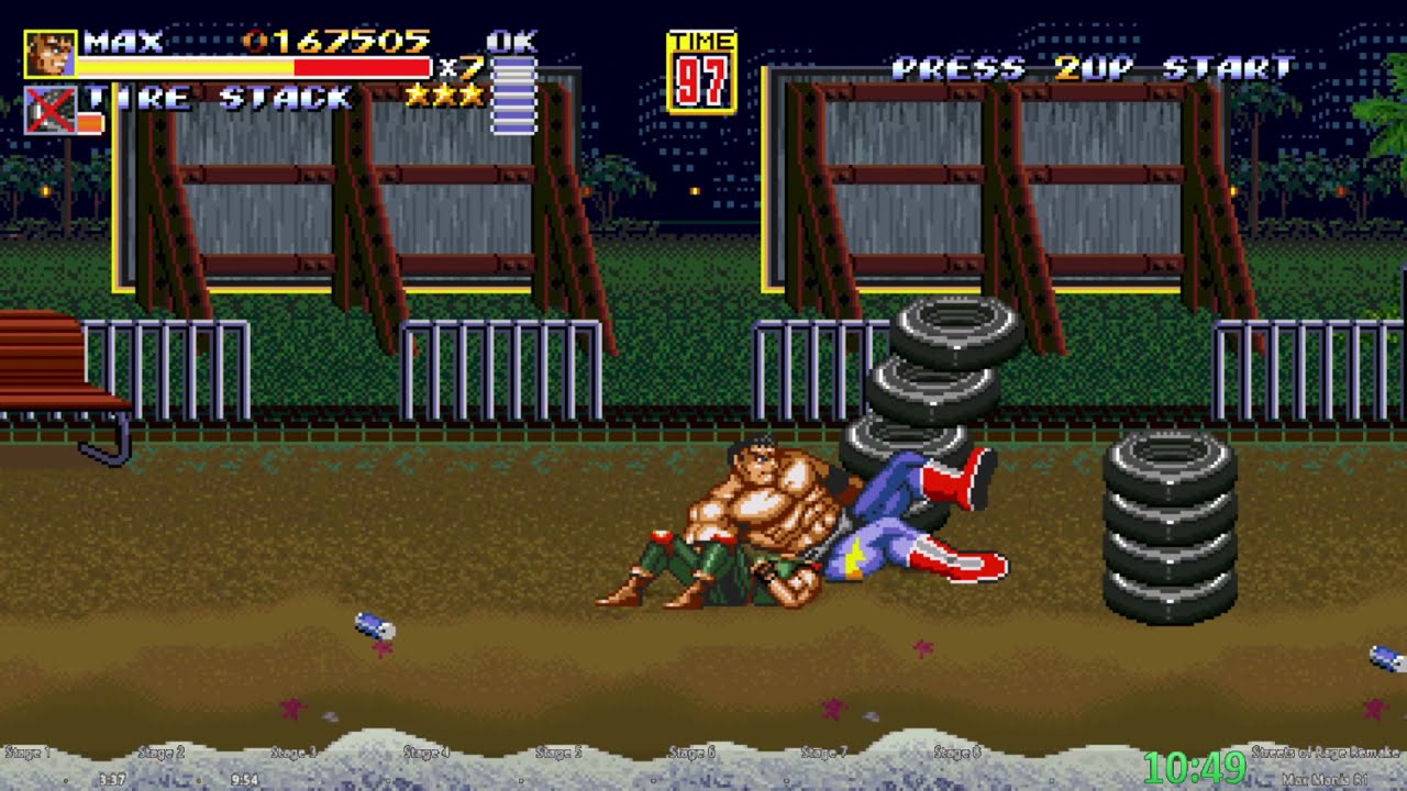 Streets of Rage Remake - Max Mania speedrun 52:41 (SOR1 Route) V5.2