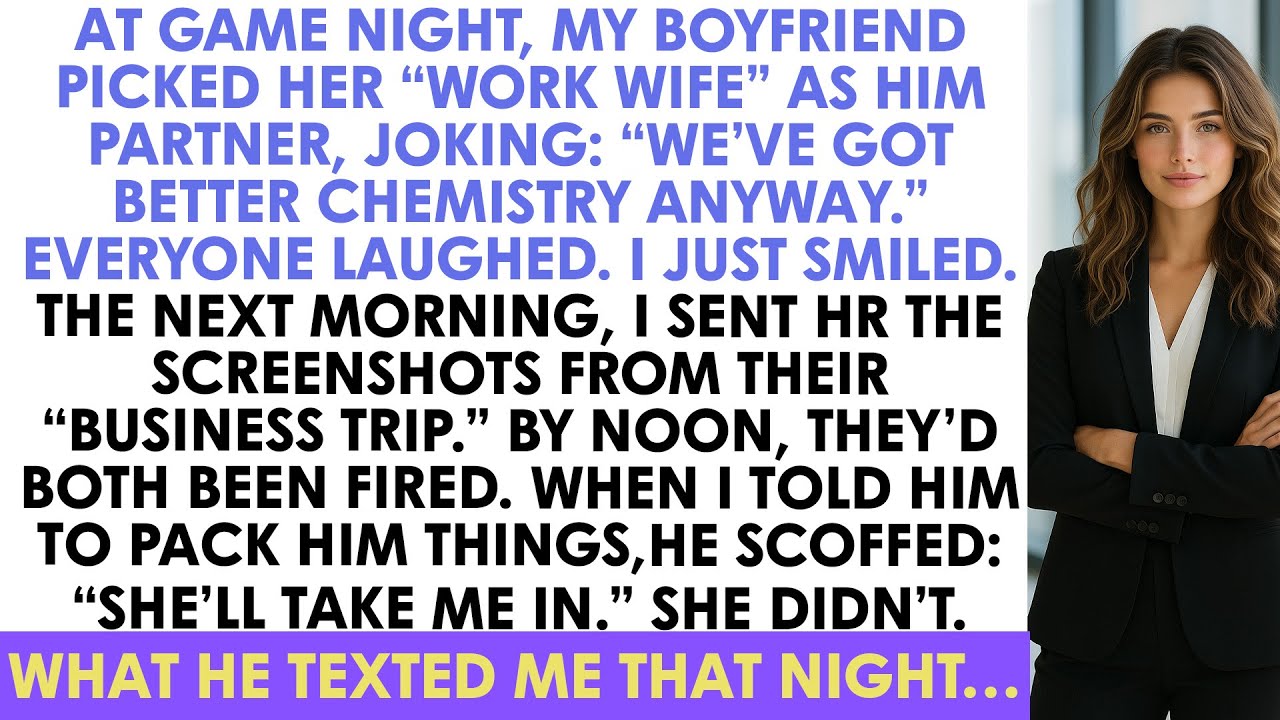 At Game Night, My Boyfriend Picked Her “Work Wife” As Him Partner, Joking: “We’v...