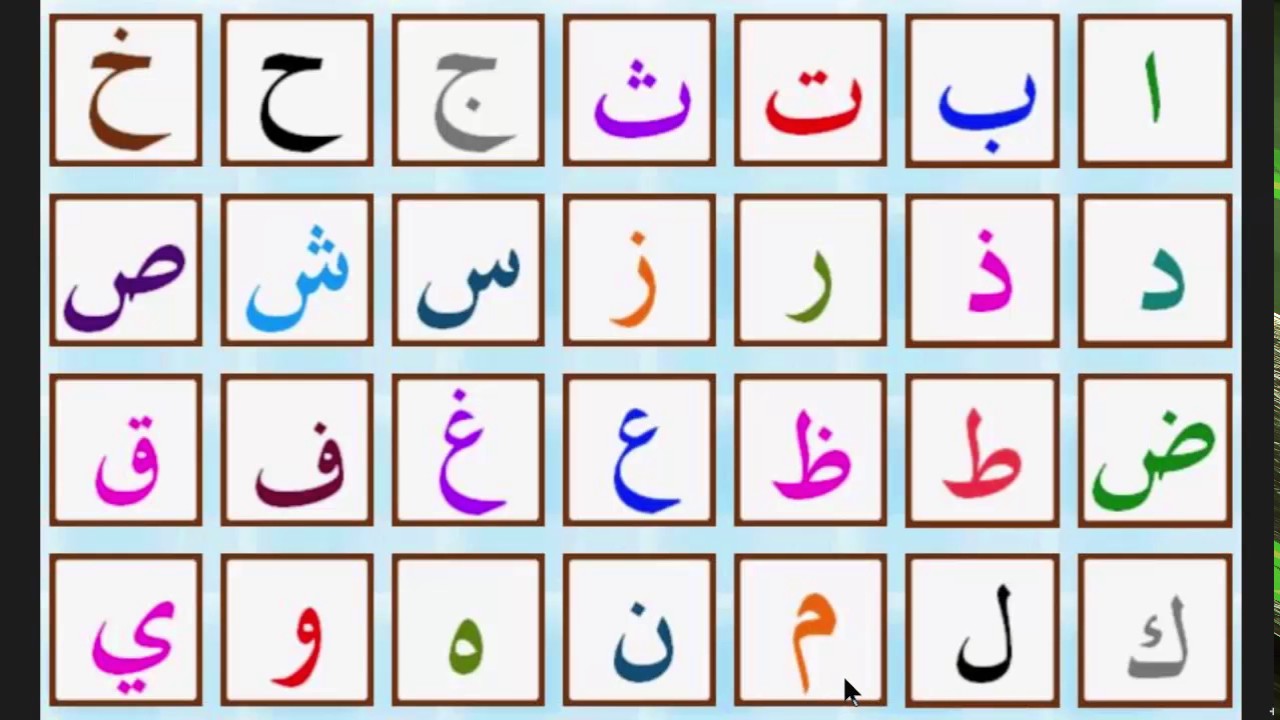 l'alphabet arabe -  الحروف العربية - arabic alphabet