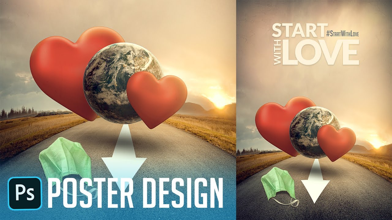 Start With Love | Poster Design in Photoshop