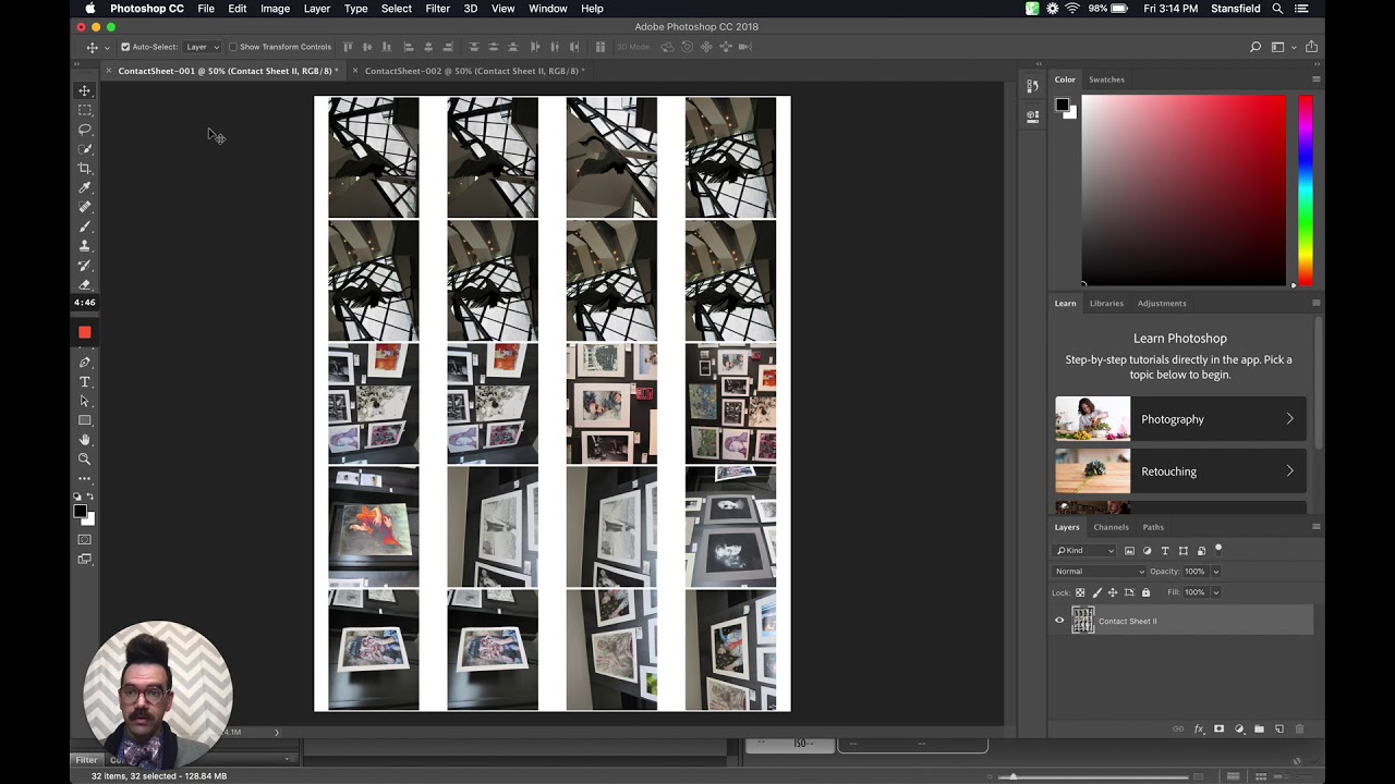 Making a Contact Sheet in Adobe Bridge CC
