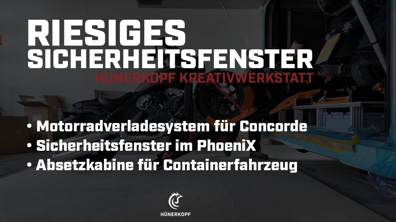 Motorradverladesystem für Concorde, Sicherheitsfenster im PhoeniX, Containe-Absetzkabine #explore