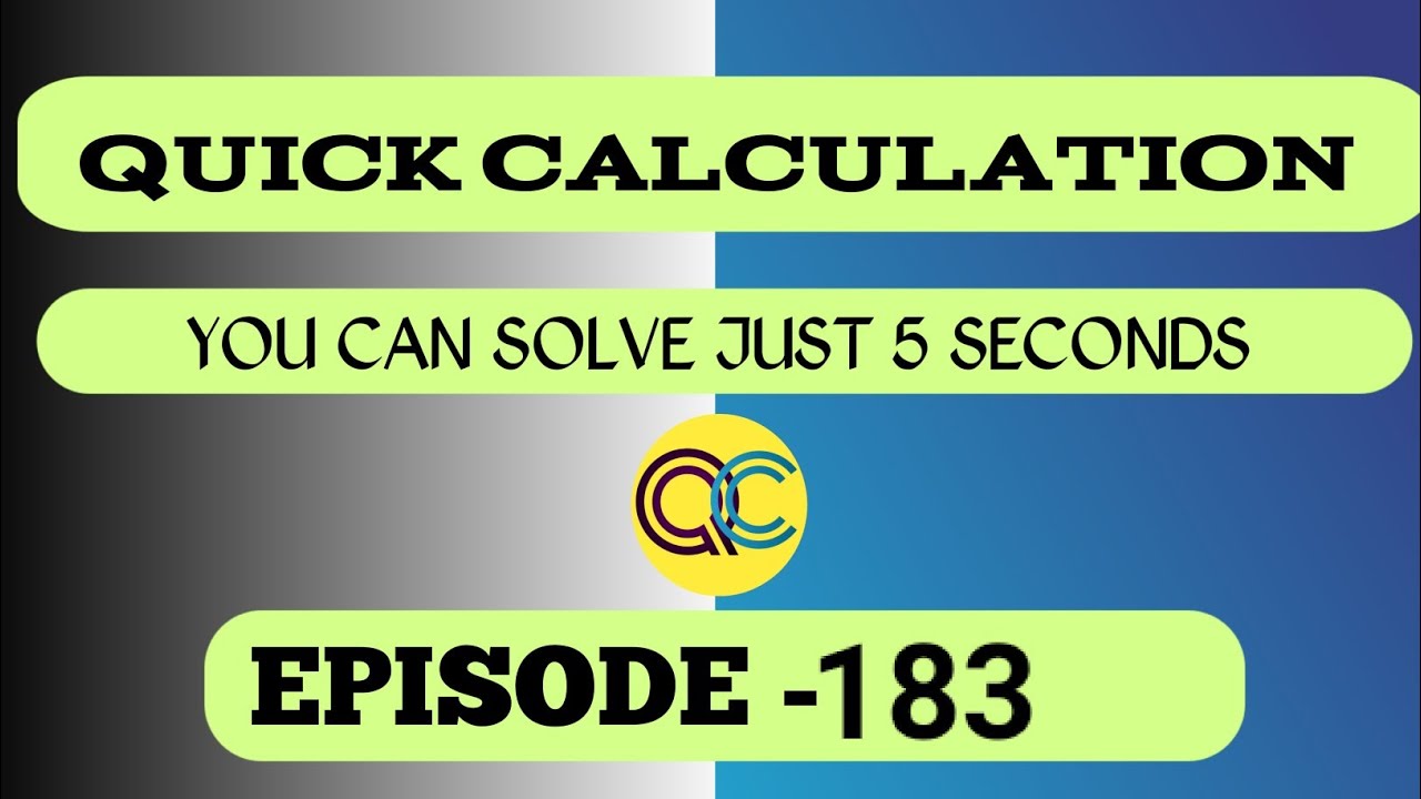 Viral Maths Navneet Sir Episode #183 @QuickCalculation