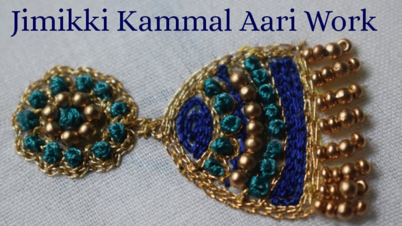 Jimikki Kammal Motif || Aari Work Jhumka Design || Tutorial in Tamil