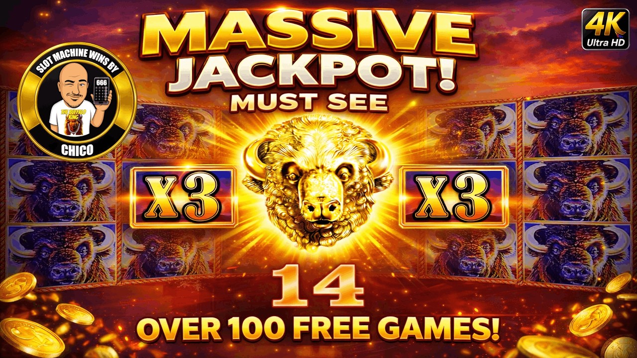 MASSIVE JACKPOT! Over 100 Free Games on Buffalo Gold! MUST SEE!