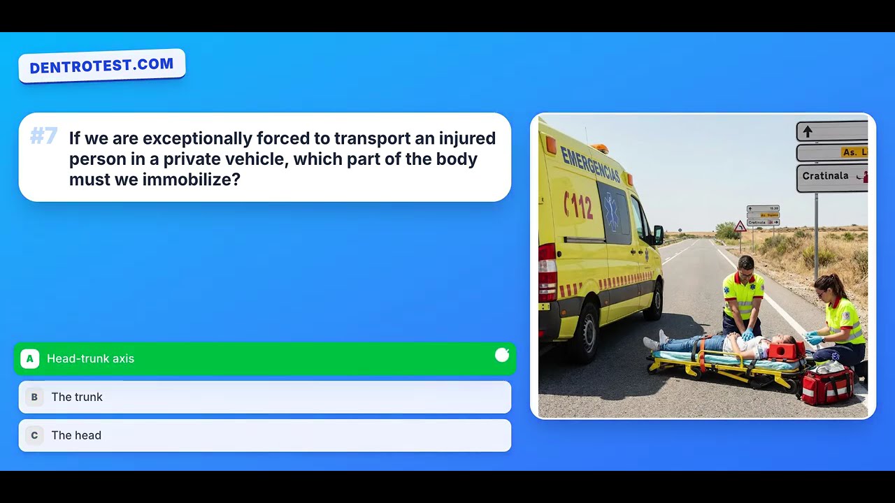 DGT Spain Theory Test 2026 🚗 First Aid & Traffic Accidents | 20 Exam Questions in English
