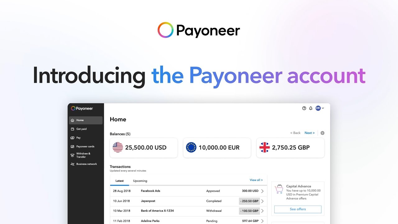 Introducing the Payoneer account