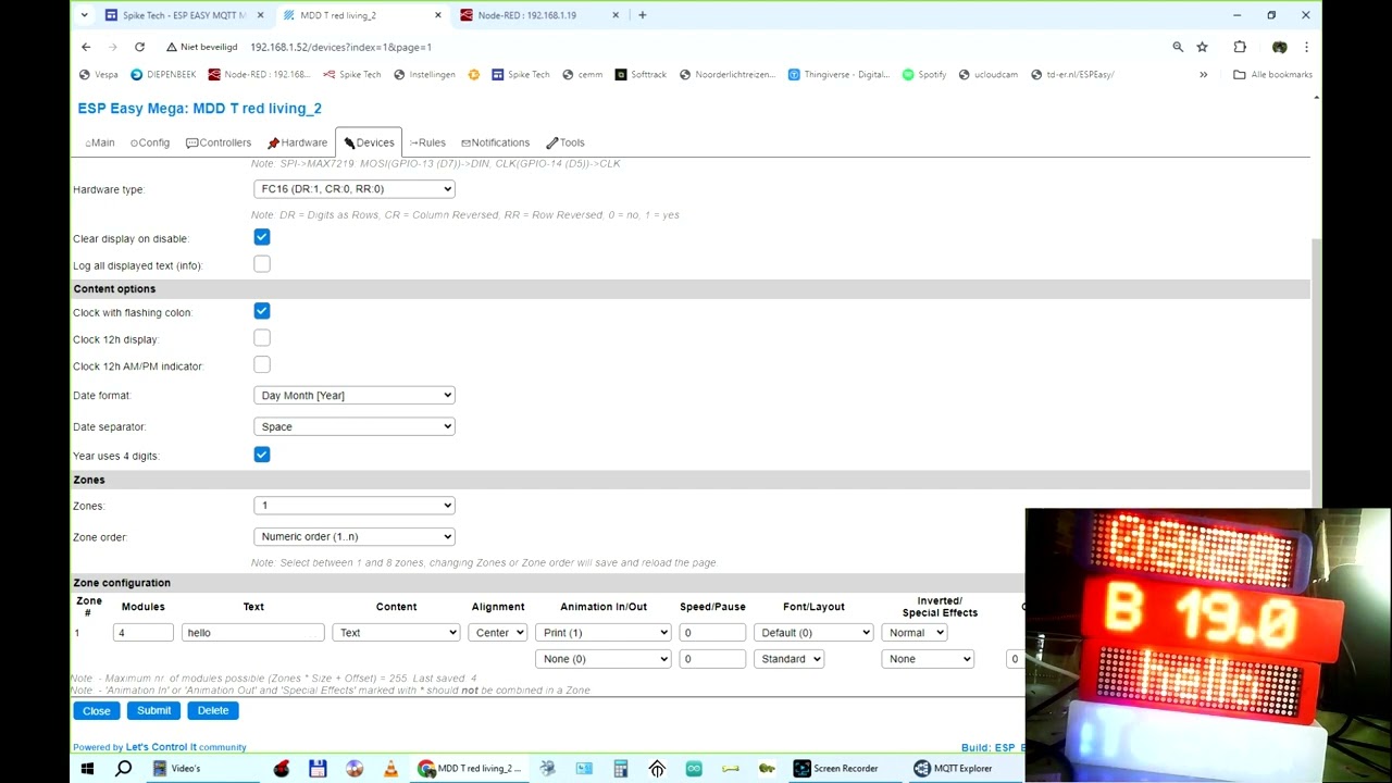 esp easy mqtt display