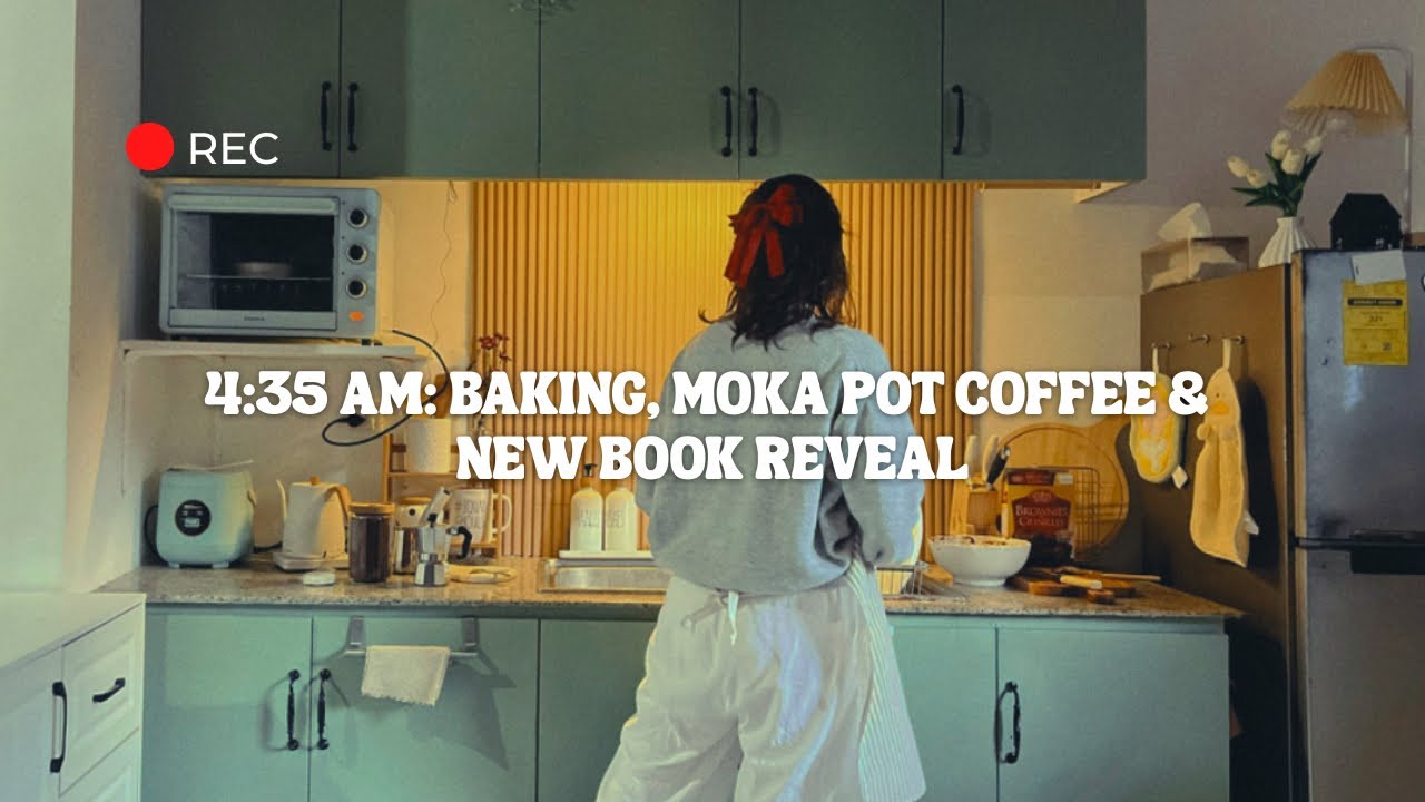 4AM Slow Living Vlog | Baking & Moka Pot Coffee ☕️ | Tiny Home Life | New Book reveal 🇵🇭