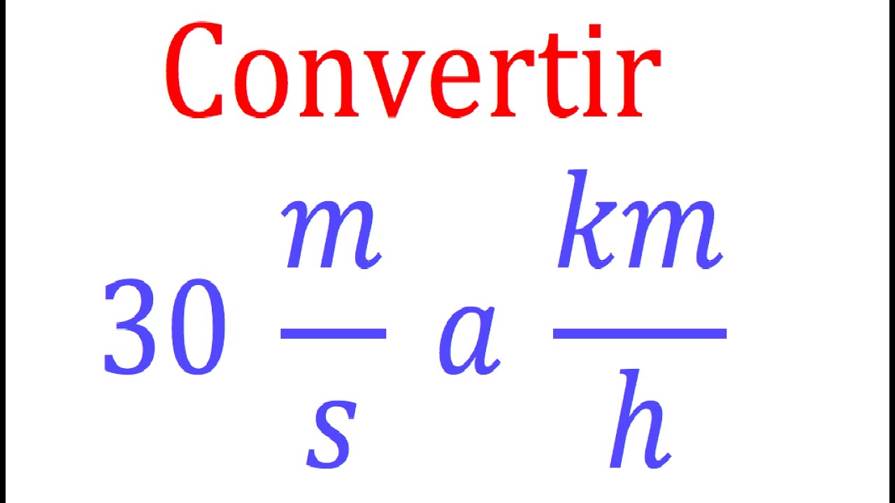 Como convertir unidades de Velocidad:  m/s  a   km/h