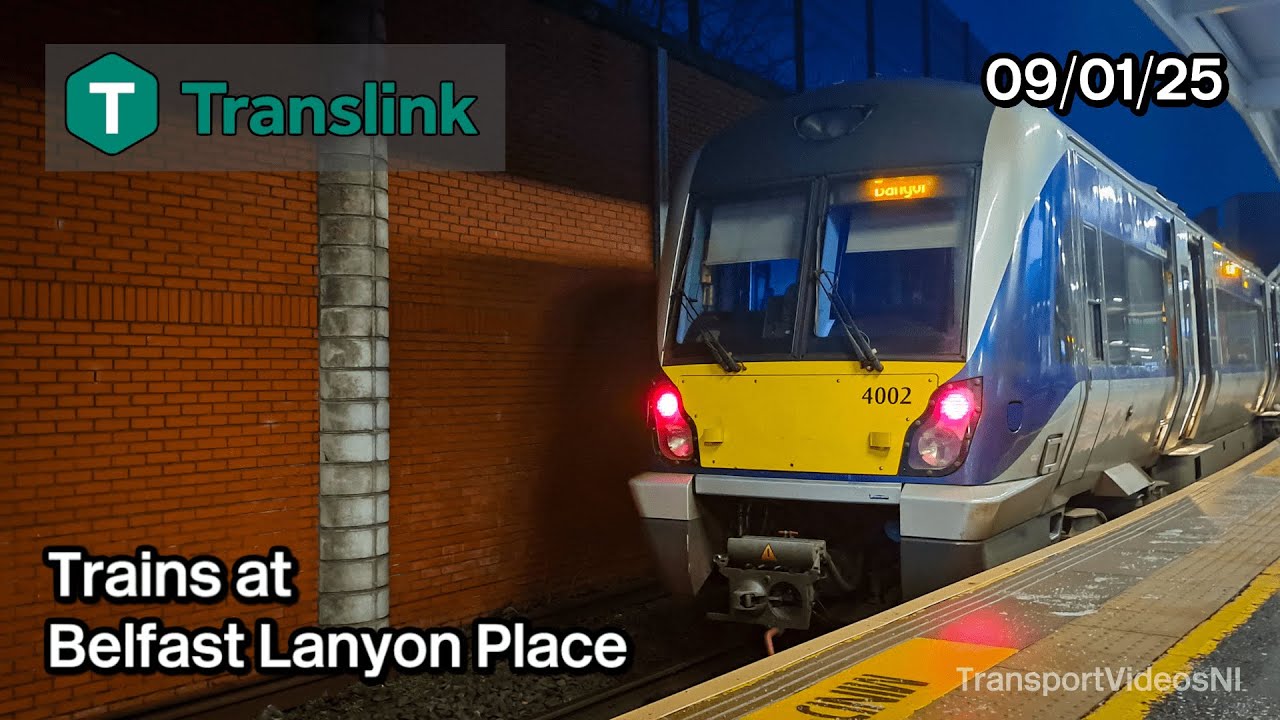 Trains at Belfast Lanyon Place 09/01/25