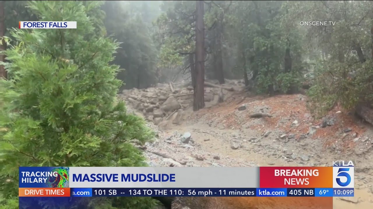 Forest Falls mudslide traps firefighters
