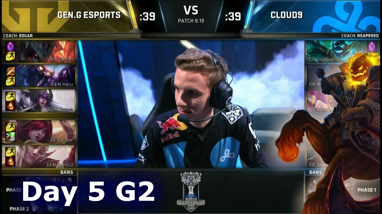 GEN vs C9 | Day 5 Group Stage S8 LoL Worlds 2018 | Gen.G vs Cloud 9