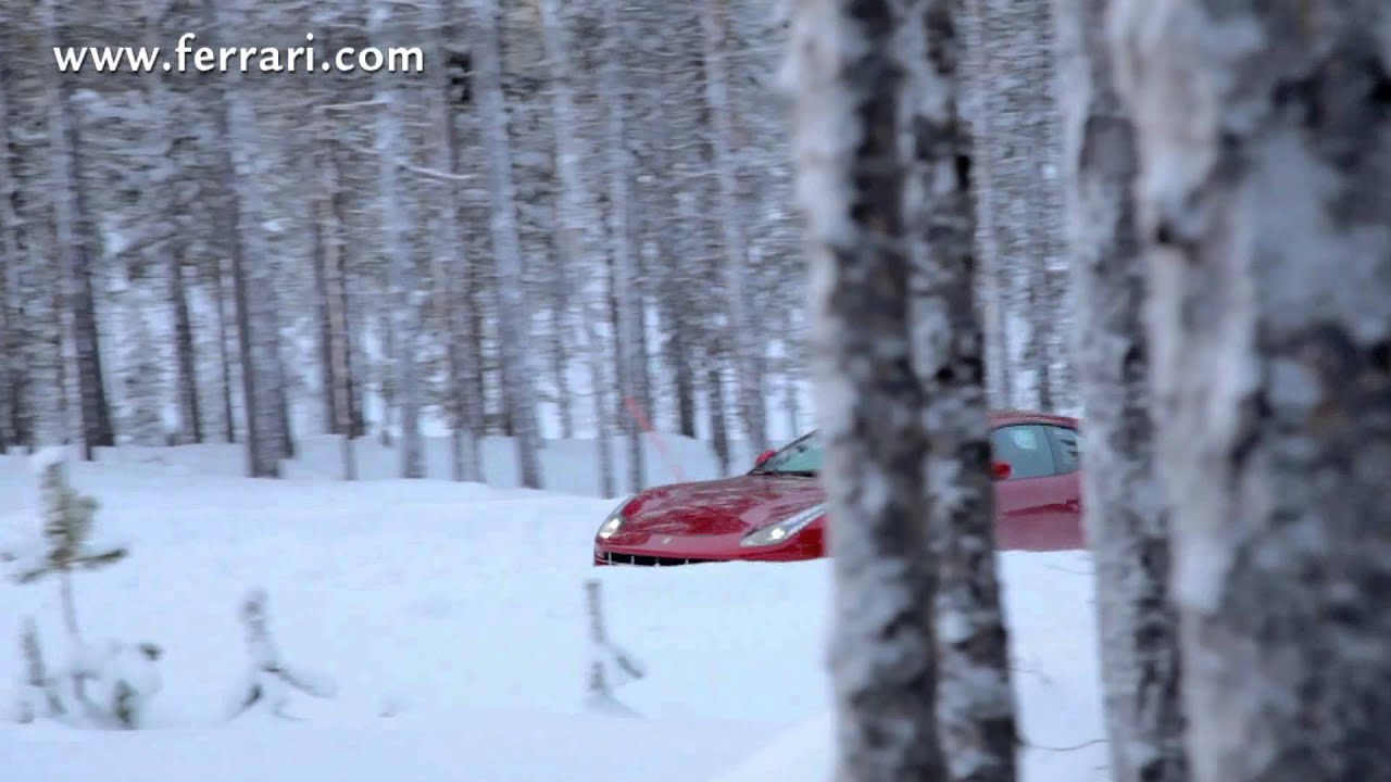 Ferrari FF tested by Markku Alen on a snow-covered forest stage
