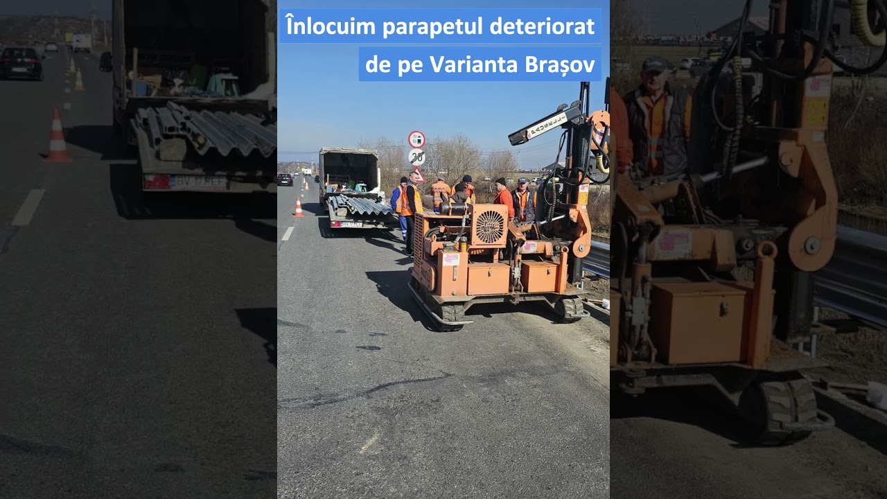 🟠&Icirc;nlocuim parapetul de #siguranță deteriorat pe Varianta de Ocolire Brașov. #cnair #drdpbrasov