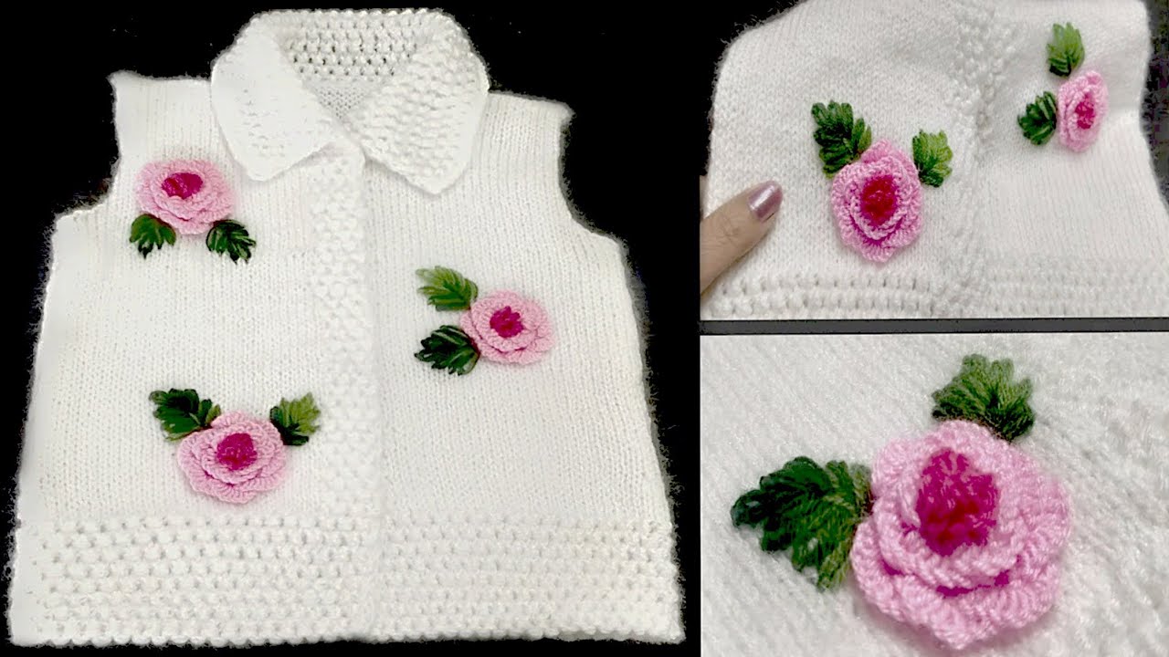 अब कार्डिगन पे करें आसानी से कढ़ाई, Easy Embroidery on Cardigan, Pullover, Baby Frock