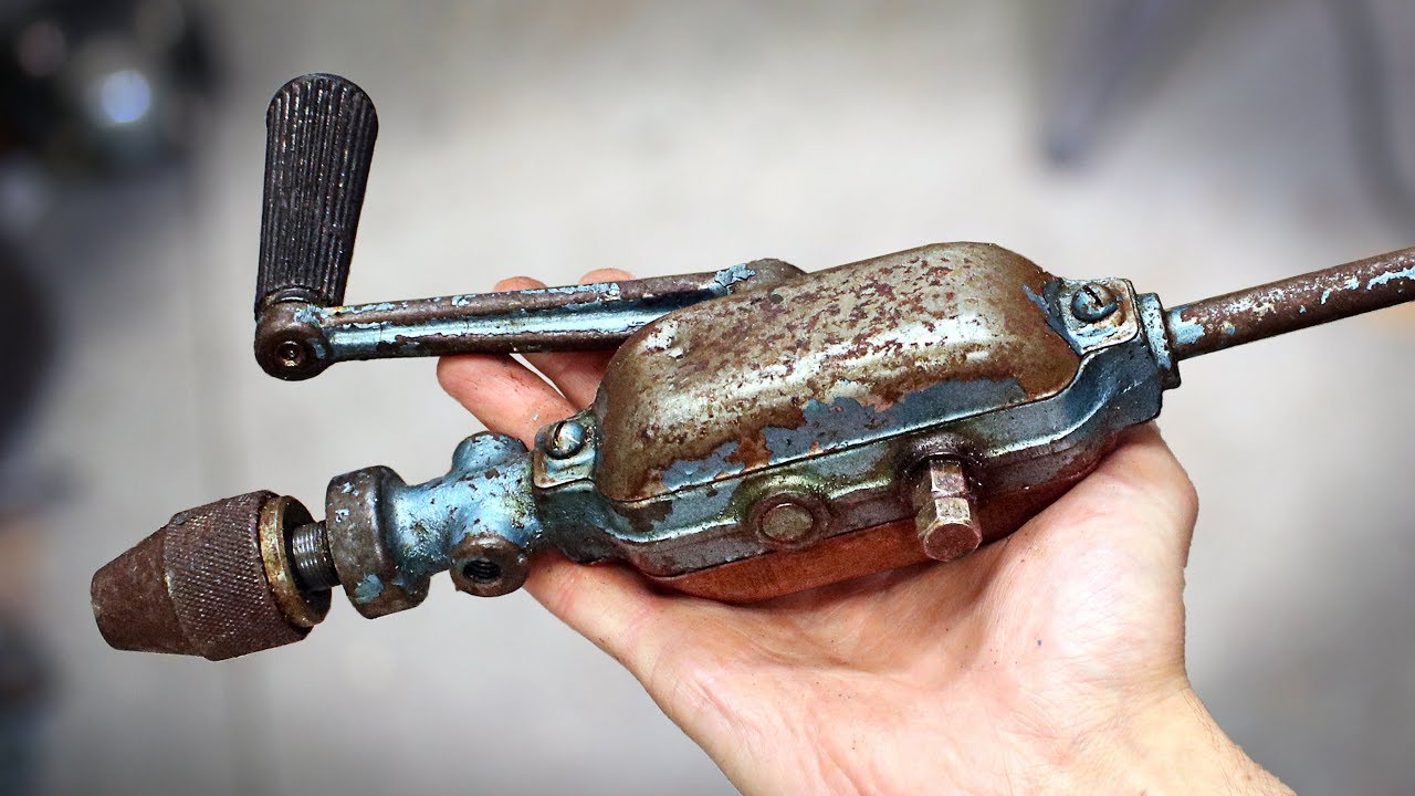 Dented Two-Speed Breast Drill Restoration - Restoring tools