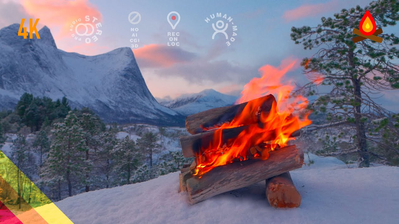 Real winter wonderland 🔥 CAMPFIRE 🔥 (nine hours – mid-roll ads turned off)